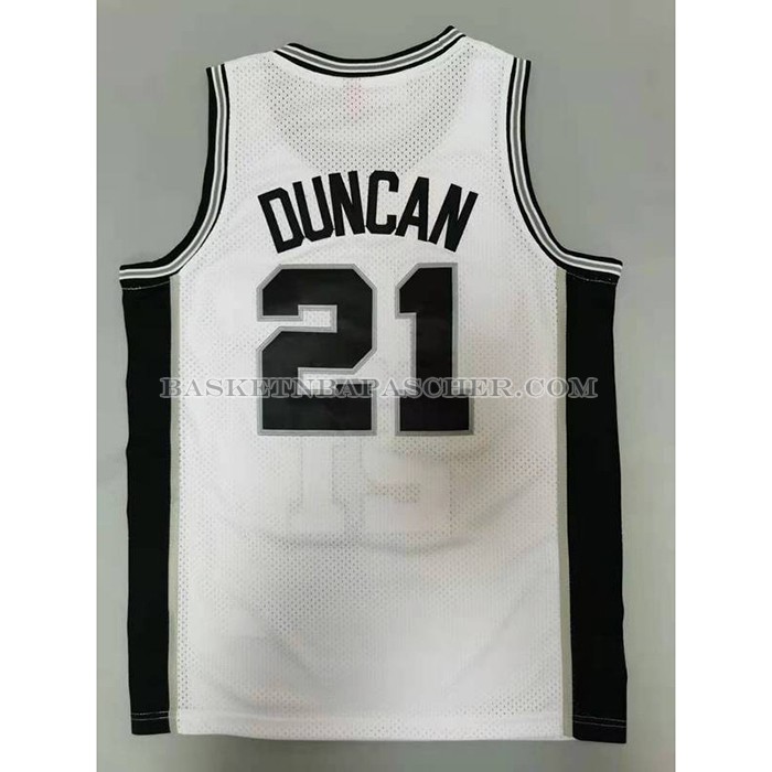 Maillot San Antonio Spurs Tim Duncan NO 21 Mitchell & Ness 1998-99 Blanc